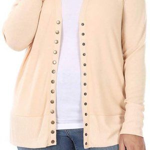 Zenana Snap Button Sweater Cardigan